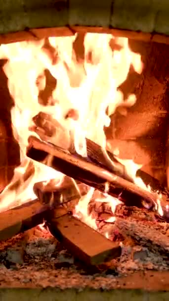 Nadprzyrodzony Ogień Kominku Wysokiej Jakości Materiał — Wideo stockowe