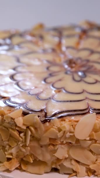 Esterhazy Macaristan Avusturya Almanya Popüler Bir Bademli Çikolatalı Pastadır Adını — Stok video