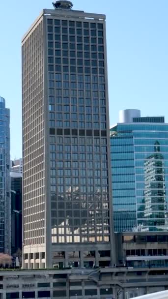 Kilátás Kanada Helyezze Töltés Különböző Oldalain Egy Gyönyörű Város Felhőkarcolók — Stock videók
