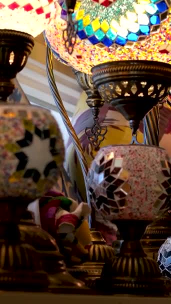 Traditionelle Osmanische Mosaiklampen Video Eminonu Istanbul Turkiye Hochwertiges Filmmaterial — Stockvideo