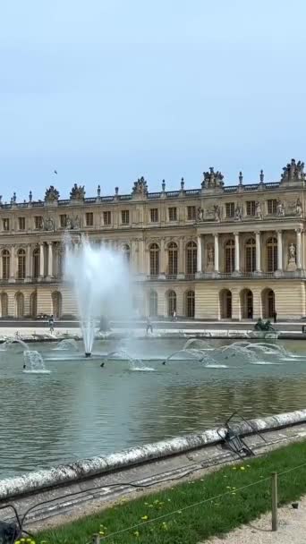 Париж Франция Красивый Фонтан Latona Садах Замка Versailles Париже Франция — стоковое видео
