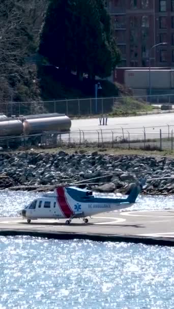 Let Vrtulníkem Vancouver Canada Grouse Mountain Vancouver Nejnavštěvovanější Celoročně Atrakce — Stock video