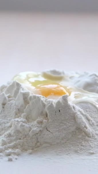 Eggs Flour Beginning Were Three Fell Everything Spilled Went Boundaries — Vídeo de stock
