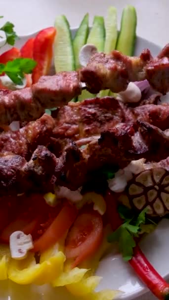 Πιο Σημαντικό Πιάτο Κρέας Της Τουρκικής Κουζίνας Κεμπάπ Είναι Ένα — Αρχείο Βίντεο