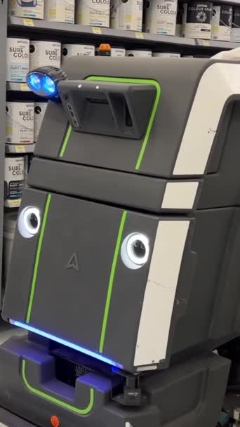 Avidbots Neo Robot Cleaning Floor Eaton Centre Mall Toronto Canada — Stock Video