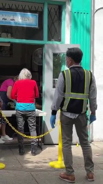 Food Homeless Poor People Distributing Hot Soup Sandwich Food Court — Video
