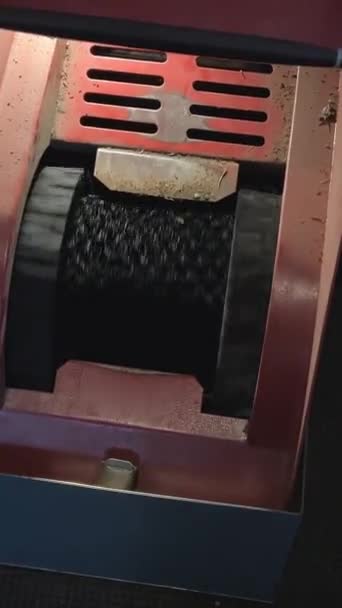 Mesin Khusus Untuk Membersihkan Sepatu Pintu Masuk Alat Besi Orang — Stok Video