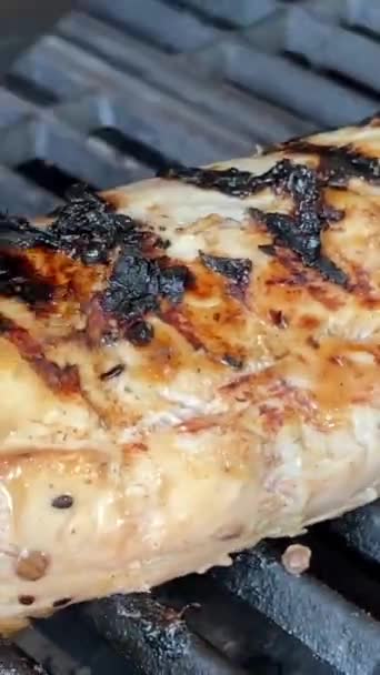 Een Klein Eetcafé Voor Het Koken Van Vlees Bonfire Barbecue — Stockvideo