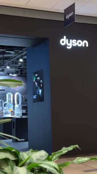 Dyson Rons Vacuum Cleaners Other Equipment Home Appliance Store Girl — Αρχείο Βίντεο