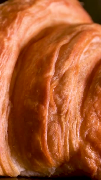 Croissants Bakken Tijdspanne Een Hand Gemaakt Croissants Koken Hoge Kwaliteit — Stockvideo