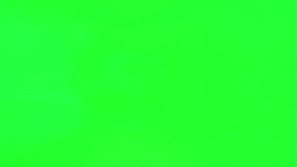 Mans Strong Hairy Hand Green Chromakey Background Squeezes Screen Your — Vídeo de Stock