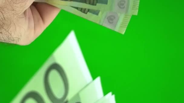 Oude Nieuwe Bankbiljetten Handen Worden Uitgedaagd Veel Geld Een Vrouwenhand — Stockvideo