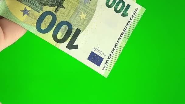 Sostituzione Vecchie Banconote 100 Euro Con Nuove Mani Uomo Contando — Video Stock