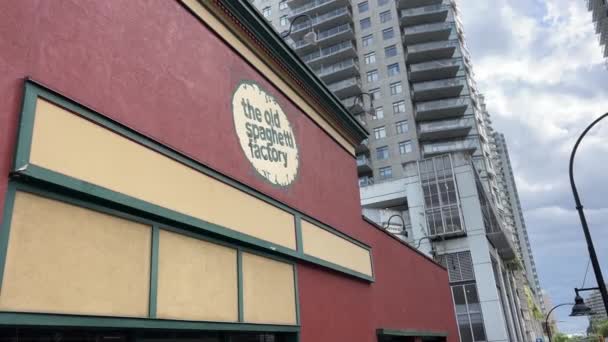 Oude Spaghetti Fabriek Rood Big City House Restaurant Coffeeshop Logo — Stockvideo