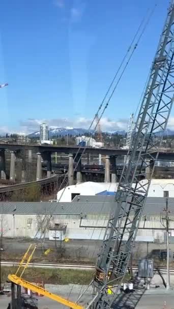 Drum Surrey Vancouver Vedere Tren Cer Pod Oceanul Pacific Care — Videoclip de stoc