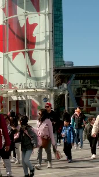 Vancouver Stadtzentrum Waterfront Bürogebäude Kanada Platz Pazifik Menschen Fuß Auf — Stockvideo