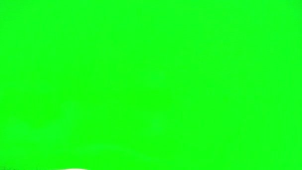 Man Hand Gest Isolerad Ljus Grön Skärm Bakgrund Punch Och — Stockvideo