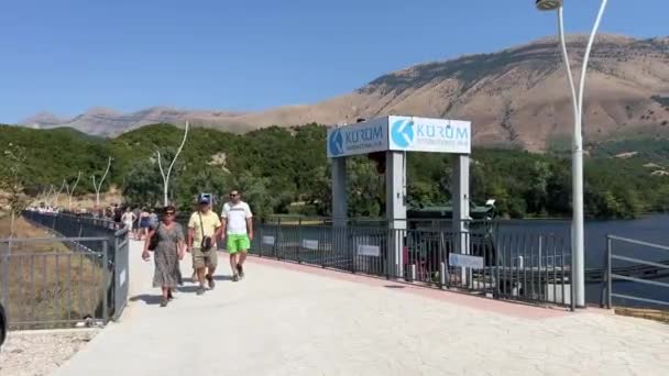 Kék Szem Albánia Híres Turisztikai Hely Bejárat Albánia Kék Szem — Stock videók