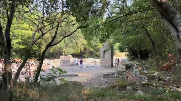 Butrint Distrik Sarande Albania Sinematik Baptisterium Romawi Situs Sejarah Kuno — Stok Video