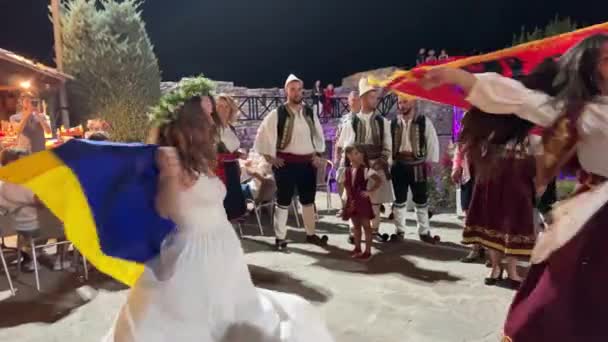 Mar Jónico Sabor Albanés Tradiciones Canciones Nacionales Enseñar Bailar Bailes — Vídeos de Stock