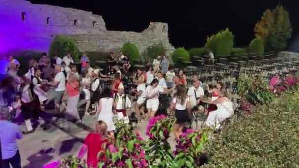 Mar Ionio Sapore Albanese Tradizioni Canzoni Nazionali Insegnare Ballare Danze — Video Stock