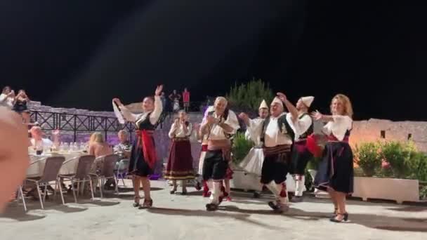 Іонічне Море Албанський Колорит Традиції Національні Пісні Навчати Танцювати Національні — стокове відео