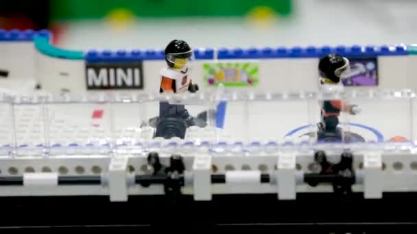 Uma Cidade Completamente Feita Blocos Lego Casas Carros Ruas Trens — Vídeo de Stock