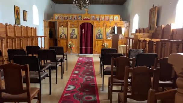 Iglesia San Nicolás Albania Montaña — Vídeos de Stock