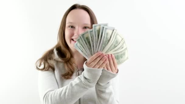 Bir Gencin Büyük Mutluluğu Para Çok Para Kazandırdı Bir Tomar — Stok video