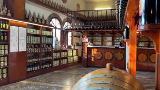 Distilleerderij Winkel Koop Proeverij Dranken Het Eiland Corfu Griekenland 2023 — Stockvideo