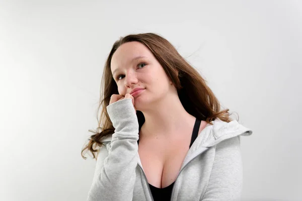 Woman Thinking Something Going Away High Quality Footage — Stock Photo, Image