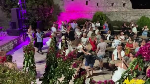 Ionian Sea Albanian Flavor Traditions National Songs Teach Dance National — Stock Video