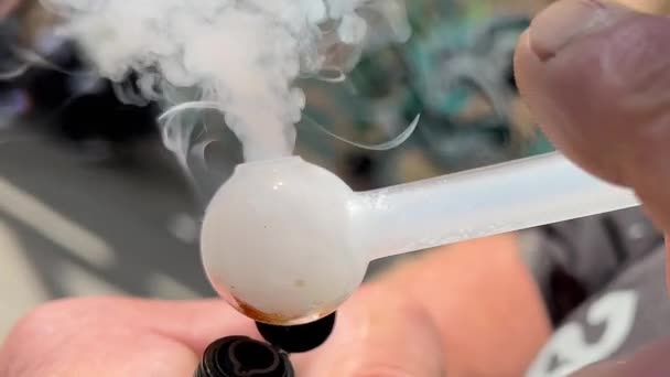 Rua Perigosa Vancouver Desabrigados Drogados Fumam Injetam Drogas Sujeira Condições — Vídeo de Stock