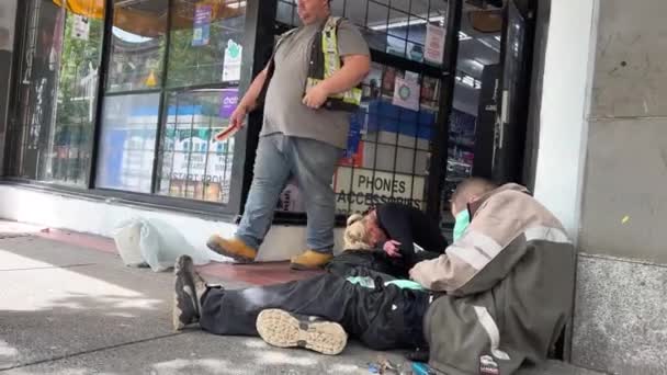 Život Bezdomovců Velkém Městě Svoboda Výběru Bezdomovců Velkých Městech Flákači — Stock video