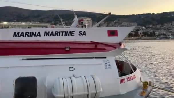 Cruzamento Para Ilha Corfu Partir Albânia Cidade Saranta Por Foguete — Vídeo de Stock