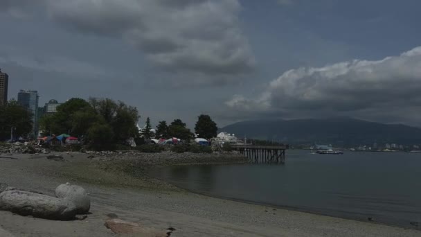 Vancouver Kanada Büyük Şehirlerdeki Evsizlerin Gerçek Hayatı Evsizlerin Uyuşturucu Bağımlılarının — Stok video