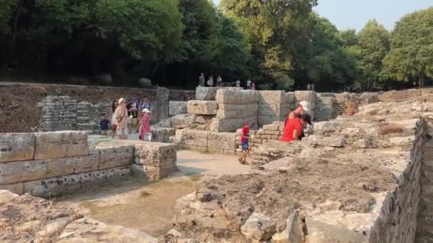 Butrint Bezirk Sarande Albanien Cinematic Roman Baptisterium Ancient Historical Site — Stockvideo
