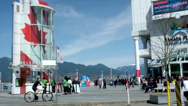 Vancouver Canada 2023 Numaralı Büyük Şehir Bisikletçisi Erkek Kadın Turistlerin — Stok video