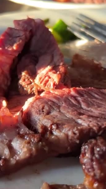 Lebensmittelverschwendung Thanksgiving Wirft Fleischreste Und Hühnerknochen Einen Mülleimer Reduzierung Der — Stockvideo