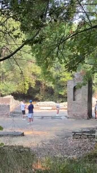 Butrint Dystrykt Sarande Albania Cinematic Roman Baptistery Starożytne Zabytki Wpisane — Wideo stockowe