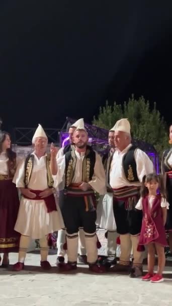 Jónské Moře Albánská Chuť Tradice Národní Písně Učit Tančit Národní — Stock video