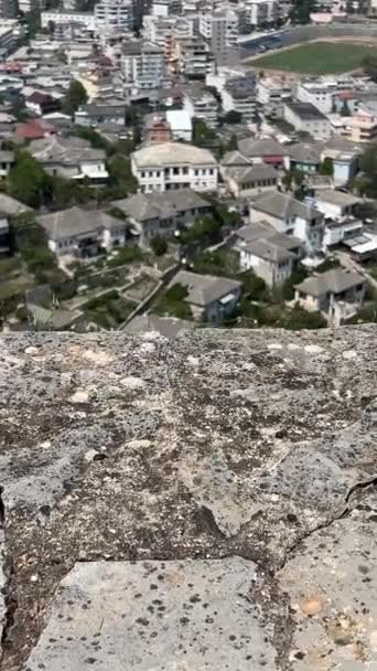 Город Музей Гирокастра Известен Место Рождения Албанского Коммунистического Лидера Энвера — стоковое видео