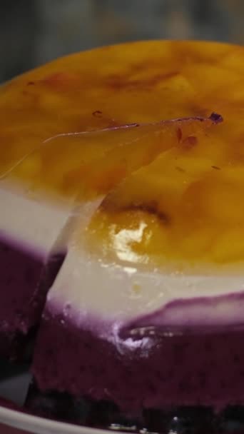 Cocinar Tartas Gelatina Con Bayas Casa Verter Capas Delicioso Postre — Vídeos de Stock