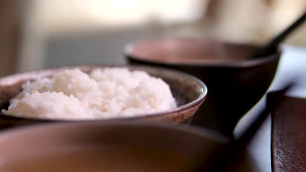 Sopa Miso Uma Sopa Tradicional Japonesa Feita Principalmente Pasta Miso — Vídeo de Stock