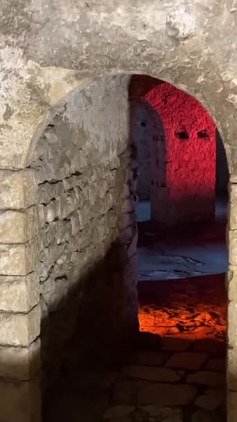 Fort Van Porto Palermo Ali Pasja Van Tepelenski Voortbouwend Ruïnes — Stockvideo