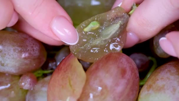用葡萄籽提取的发油具有水底 有选择的重点 高质量的4K镜头 — 图库视频影像