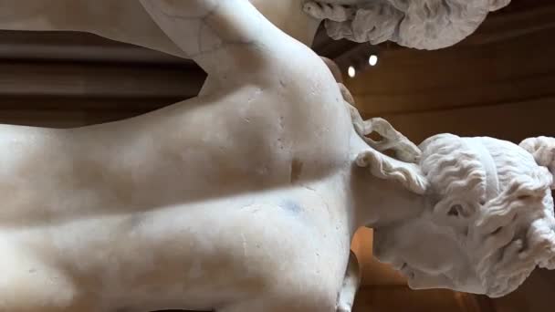 Sculpture Trois Filles Louvre Marbre Blanc Paris France Images Haute — Video