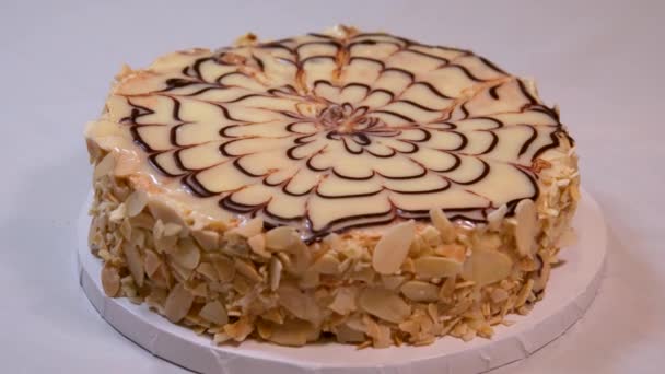 Esterhazy Est Gâteau Amande Chocolat Populaire Hongrie Autriche Allemagne Nommé — Video