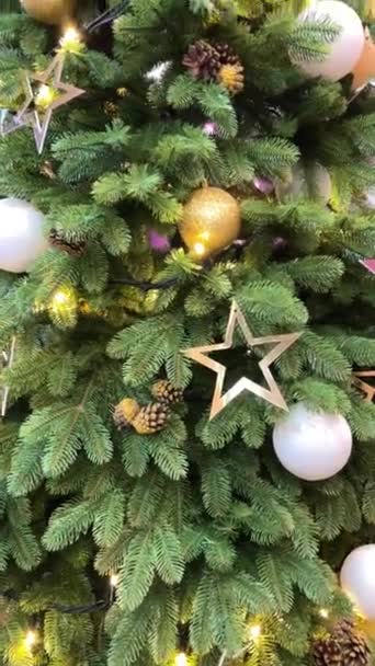 Evdeki Noel Ağacının Üzerinde Işıklar Parlıyor Yüksek Kaliteli Fullhd Görüntüler — Stok video