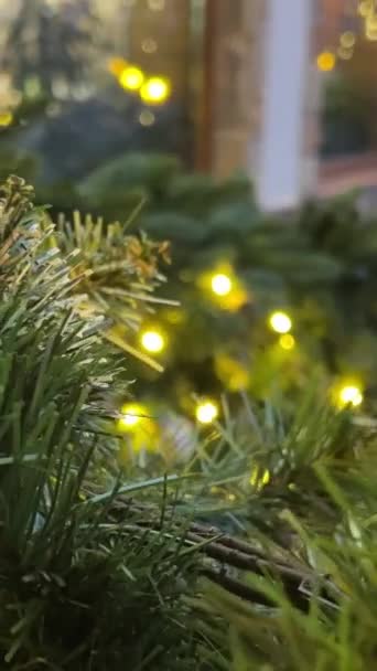 Kerstboom Decoratie Close Hoge Kwaliteit Beeldmateriaal — Stockvideo